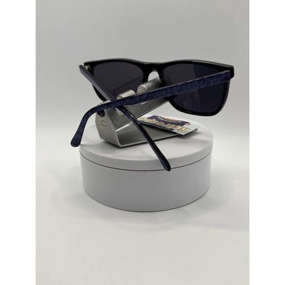 NEW Vintage Sunglasses | Non RX | Browline Rectangle Style | Black & Blue | #838 - Picture 8 of 10